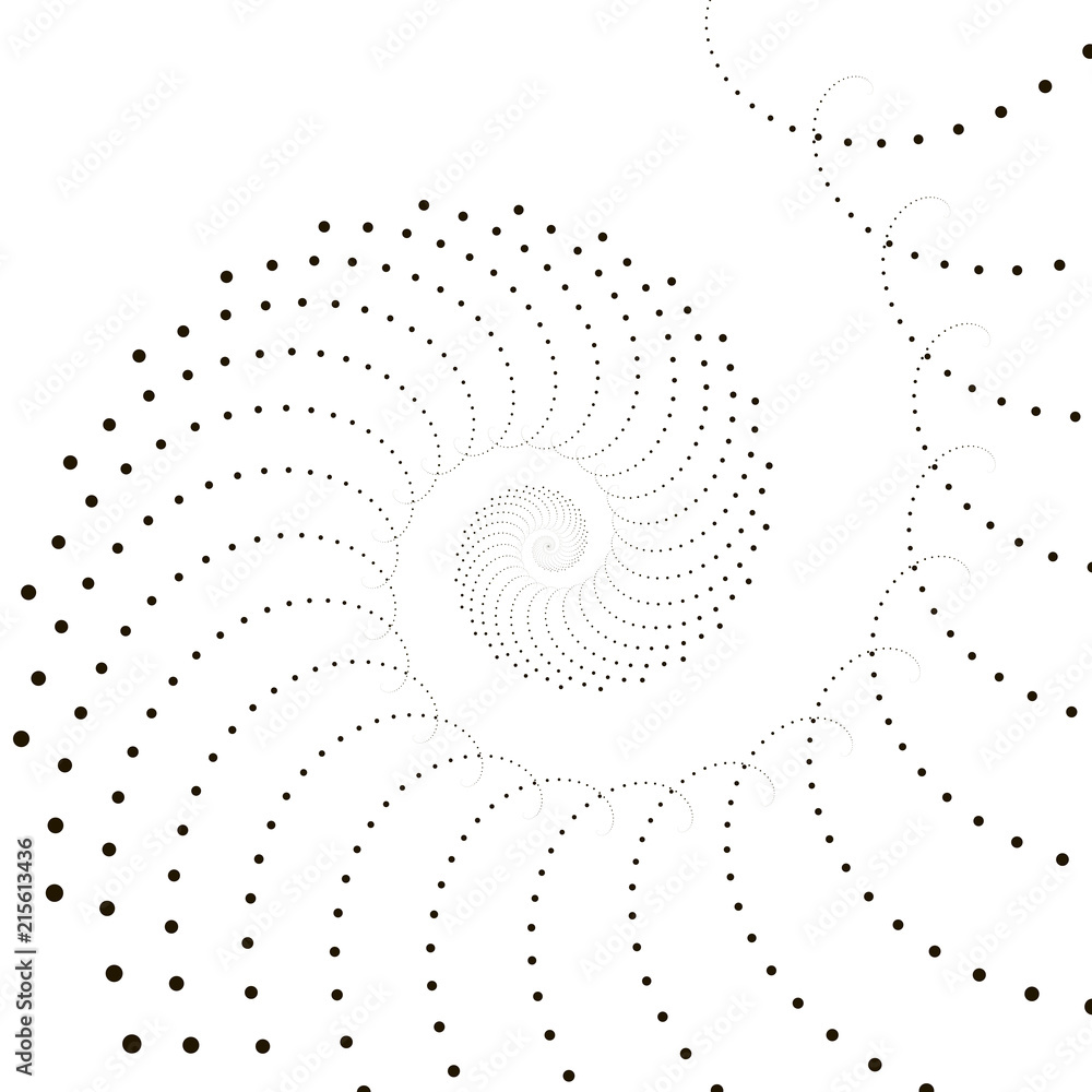 Poster geometric technology vector background. abstract monochrome vortex trail. vector illustration.