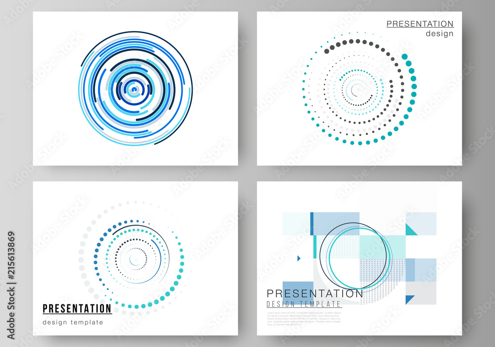 Wall mural the minimalistic abstract vector illustration of the editable layout of the presentation slides desi