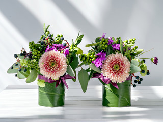 Naklejka premium Beautiful bouquets decoration on table.