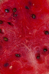 Red ripe watermelon close-up