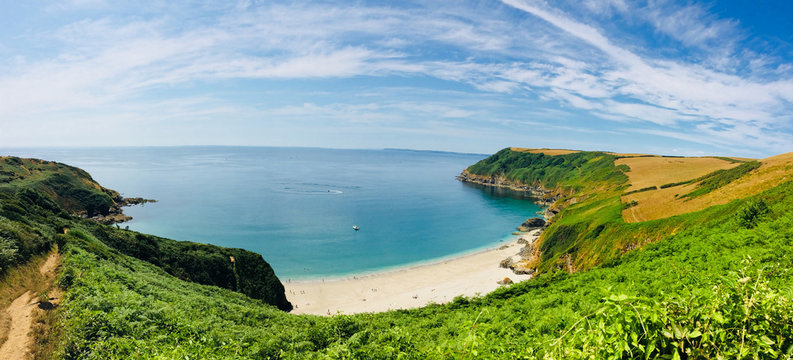 Lantic Bay Panorama, Cornwall, United Kingdom