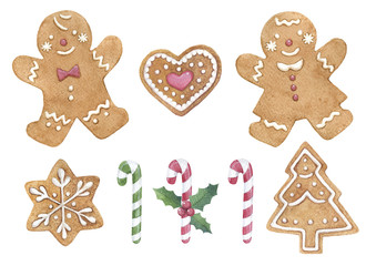 Watercolor gingerbread set