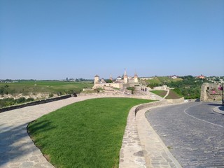 Fototapeta na wymiar Kamenetz-Podolsk fortress with clear sky