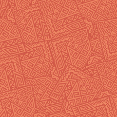 Creative Ethnic Style Square Seamless Pattern. Unique geometric vector swatch. Perfect for screen background, site backdrop, wrapping paper, wallpaper, textile and surface design. Trendy boho tile.