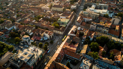 Drone photo of Belgrade and Zemun in Serbia