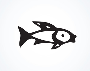 Narwhal. Vector drFish. Vector drawingawing