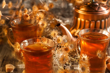 Tea and dry flowers