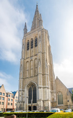 View at the Bell tower of Saint Jacob church in Ypres - Belgium