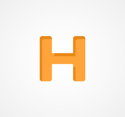 Letter H. Bold geometric font element. Modern vector alphabet symbol.