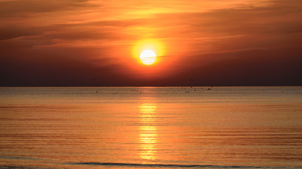 Beatiful sunset in the baltic sea