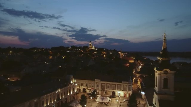 4K Drone shots of Zemun with Belgrade in the background