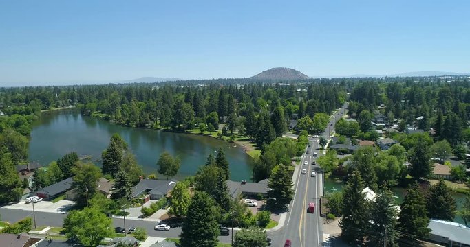 Bend Oregon USA Aerial View NW Tumalo Ave Deschutes River