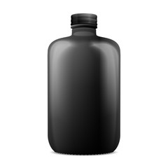 Black Plastic Matte Bottle Mockup