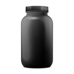 Black Plastic Matte Bottle Mockup