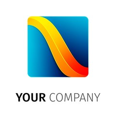 Blue and yellow square Logo