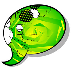 Speech bubble filled with comic book background.