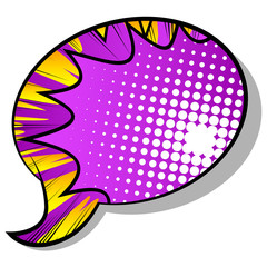 Speech bubble filled with comic book background.