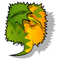 Speech bubble filled with comic book background.