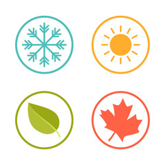4 seasons icons set