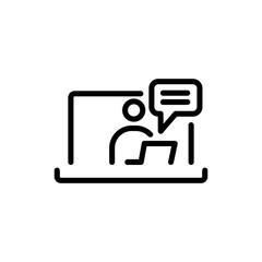 Online education icon simple flat style outline illustration