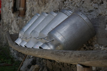 milk churn in the alps