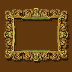 frame gold color with shadow