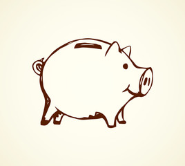 Money box. Vector symbol