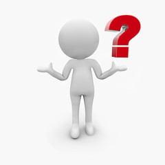 3D Männchen mit Fragezeichen