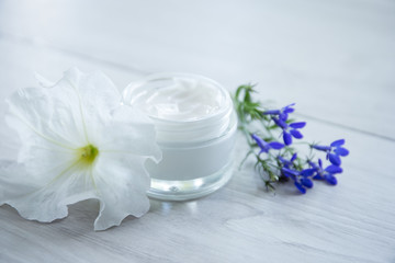 natural face cream with flowers