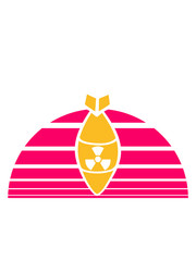 linien sonne streifen urlaub karibik insel ferien atomtest atombombe radioaktiv bombardieren fliegerbombe abwerfen bomber rakete boom explodieren explosion bombe sprengen clipart comic cartoon