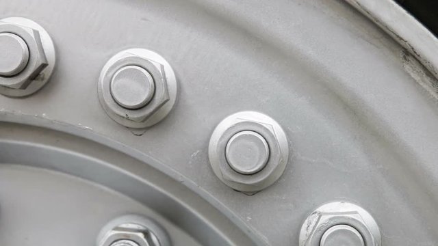 car wheel nuts with a big truck or tractor