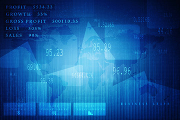 Fototapeta premium 2d rendering Stock market online business concept. business Graph 