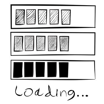 sketchy three style of loading sign