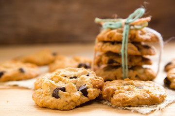 Delicious Chocolate Chip Cookies with Macadamia integrifolia Cookies on a Tray