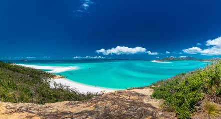 Crédence de cuisine en verre imprimé Whitehaven Beach, île de Whitsundays, Australie Panoramic view of the amazing Whitehaven Beach in the Whitsunday Islands