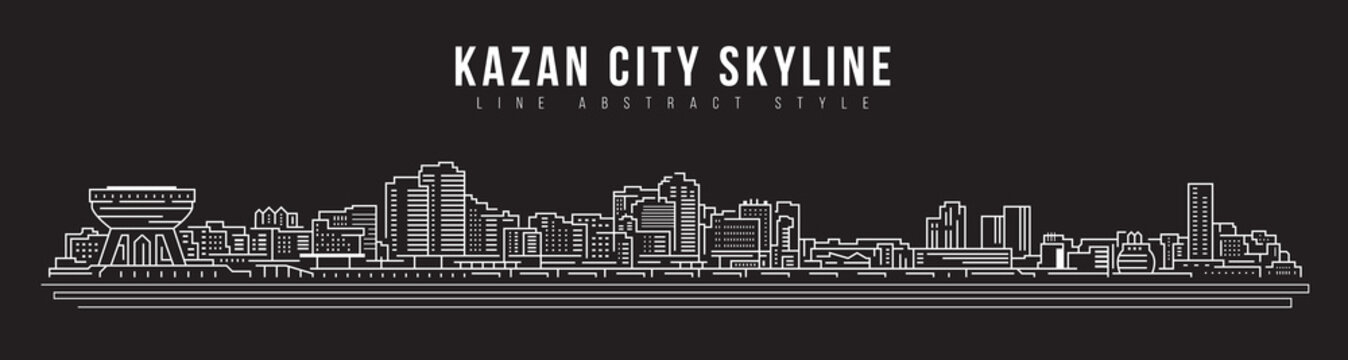 Cityscape Building Line art Vector Illustration design - Kazan skyline city