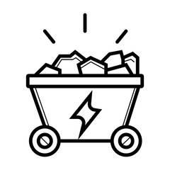 Coal trolley icon. Vector icon.