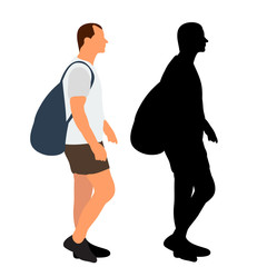  flat style man is walking