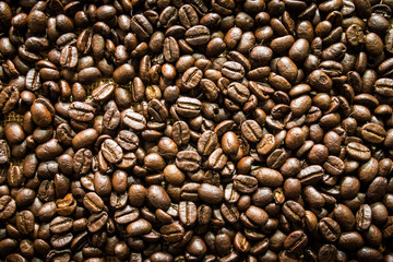 Roasted coffee beans background