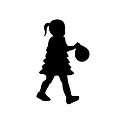  silhouette child with ball
