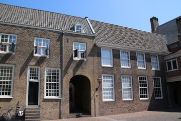 Ancient buildings in the city center of Dordrecht, which was one of the important cities in the Netherlands during the golden age