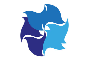 Logotipo de formas azules.