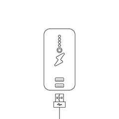 external battery, power bank charges the gadget, phone, tablet. vector icon