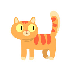 Cute red cat cartoon character vector Illustration on a white background