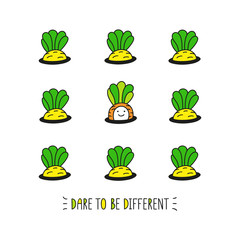 Dare to be different. Baby carrot in the garden