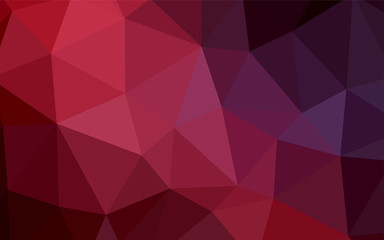 Dark Red vector polygonal pattern.