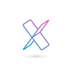 Fototapeta premium Letter X number 10 logo icon design template elements