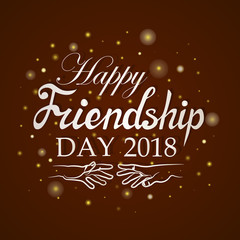 Illustration for friendship day, greeting cards with happy day of friendship, illustration for banners, posters, printing, t-shirts. Lettering, vector