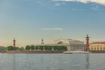 Obraz na płótnie Canvas Saint Petersburg city skyline at Rostral Column, Saint Petersburg, Russia