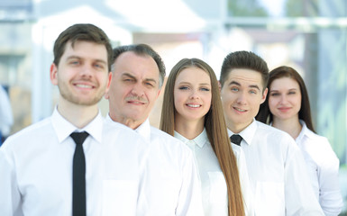 close up. confident business team on blurred background office